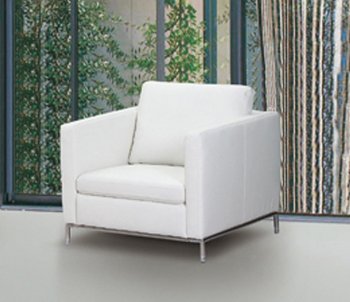 Dana Armchair in White Leather by Whiteline Imports [WLCC-Dana White]