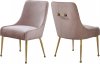 Owen Dining Chair 744 Set of 2 Pink Velvet Fabric by Meridian