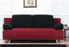 Two-Tone Fabric Modern Convertible Sofa Bed w/Pillows