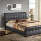 G2553 Upholstered Bed in Black Leatherette by Glory