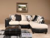 Beige Fabric & Black Vinyl Modern Sectional Sofa w/Options