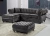 Sabrina Sectional Sofa 667 in Grey Velvet Fabric by Meridian