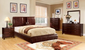 CM7027BR Webster Bedroom w/Brown Padded Platform Bed & Options [FABS-CM7027BR Webster]