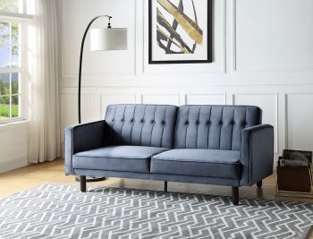 Qinven Adjustable Sofa LV00085 in Dark Gray Velvet by Acme [AMSS-LV00085 Qinven]