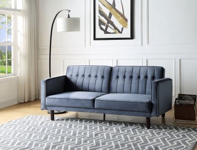 Qinven Adjustable Sofa LV00085 in Dark Gray Velvet by Acme