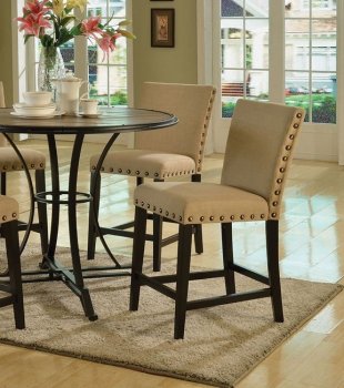 71937 Counter Height Chair Set of 2 in Tan Fabric by Acme [AMBA-71937]