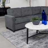 Georgina Sectional Sofa 551701 in Steel Gray Fabric by Coaster