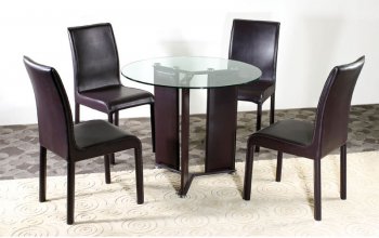 Modern Dinette With Round Glass Top [AHU-DT8619]