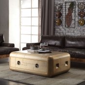 Jennavieve Coffee Table 82320 in Gold Aluminum by Acme w/Options