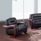 Black Ultra Bonded Leather Modern Sofa & Loveseat Set w/Options