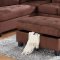 G902B Sectional Sofa w/Ottoman in Chocolate Fabric by Glory