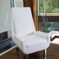 White Full Bi-Cast Leather Modern Lounge Chair w/Tall Back