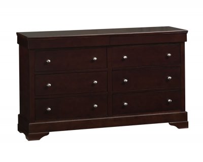 Dark Cappuccino Color Six Drawer Contemporary Dresser