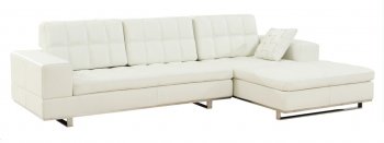 Brian Sectional Sofa in White Leather by Whiteline Imports [WLSS-Brian White]