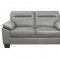 Denizen Sofa & Loveseat 9537GRY Gray Leather Match - Homelegance