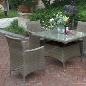 215 Outdoor Patio 5Pc Table Set in Tan by Poundex w/Options