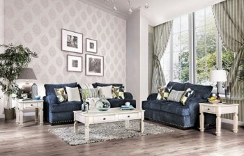 Nefyn Sofa SM6222 in Navy Chenille Fabric w/Options [FAS-SM6222-Nefyn]