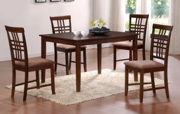 Dark Cherry Brown Finish 5Pc Modern Elegant Dinette Set [PXDS-2506]