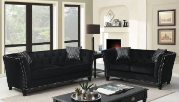 Abercarn Sofa CM6986 in Black Flannelette Fabric w/Options [FAS-CM6986-Abercarn]