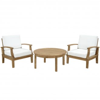 Marina Outdoor Patio 3Pc Set in Natural Solid Wood by Modway