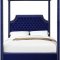 Rowan Upholstered Bed in Navy Velvet Fabric by Meridian w/Canopy