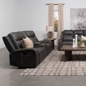 Raelynn Motion Sofa 603191 Gray Leatherette by Coaster w/Options