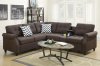 F6596 Sectional Sofa in Dark Coffee Fabric by Poundex