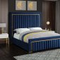 Dolce Bed in Navy Velvet Fabric by Meridian w/Options