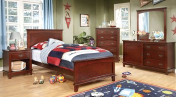 Colin CM7909CH 4Pc Kids Bedroom Set in Cherry w/Options [FAKB-CM7909CH-Colin]