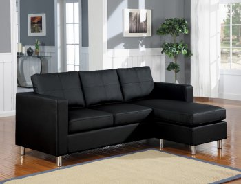 15065 Kemen Sectional Sofa in Black Vinyl by Acme [AMSS-15065 Kemen]