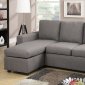 F7491 Reversible Sectional in Gray Linen-Like Fabric by Boss