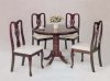 Brown Finish Transitional 5Pc Dining Set w/Cushioned Seats