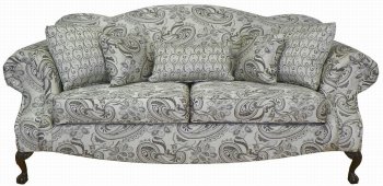 Multi-Tone Silver Fabric Classic Sofa & Loveseat Set w/Options [PMS-2000-DahliaSilver]