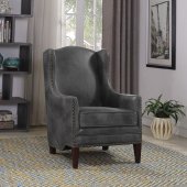 903013 Set of 2 Accent Chairs in Grey Leatherette by Coaster