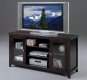 Espresso Finish Contemporary TV Stand w/Glass Doors