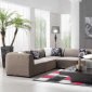 Light Brown Fabric Modern Reversible Sectional Sofa Set