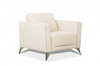 Malaga Sofa 55007 in Cream Leather by MI Piace [MIAC-55007 Malaga MI Piace]