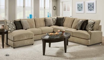 Vassenia Sectional Sofa 55810 in Latte Chenille - Acme w/Options [AMSS-55810-Vassenia]