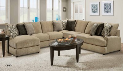 Vassenia Sectional Sofa 55810 in Latte Chenille - Acme w/Options