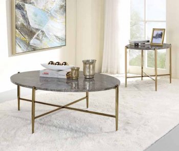 Tainte Coffee Table 3Pc Set 83475 in Faux Marble by Acme [AMCT-83475 Tainte]