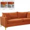 Naomi Sofa 633 in Cognac Velvet Fabric by Meridian w/Options