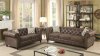 F6971 Sofa & Loveseat Set in Dark Coffee Leatherette by Boss