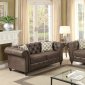 F6971 Sofa & Loveseat Set in Dark Coffee Leatherette by Boss