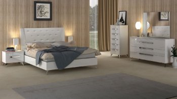 Aura Bedroom in a High Gloss White by At Home USA w/Options [AHUBS-Aura]