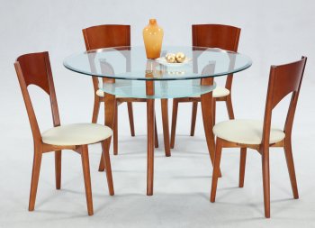 Clear Glass Top Modern Dinette w/Optional Chairs [CYDS-CASEY-DT]