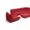 Red Fabric Modern Stylish Modular Sectional Sofa Set