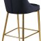 Karina Counter Stool 789 Set of 2 Black Velvet Fabric - Meridian