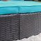 Aria CM-OS2117-25 Outdoor Patio Daybed in Turquoise w/Awning