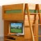 Natural Honey Finish Solid Pine Contemporary Loft Bed with Desk