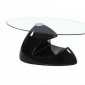 35C Coffee Table in Black w/Clear Glass Top by American Eagle